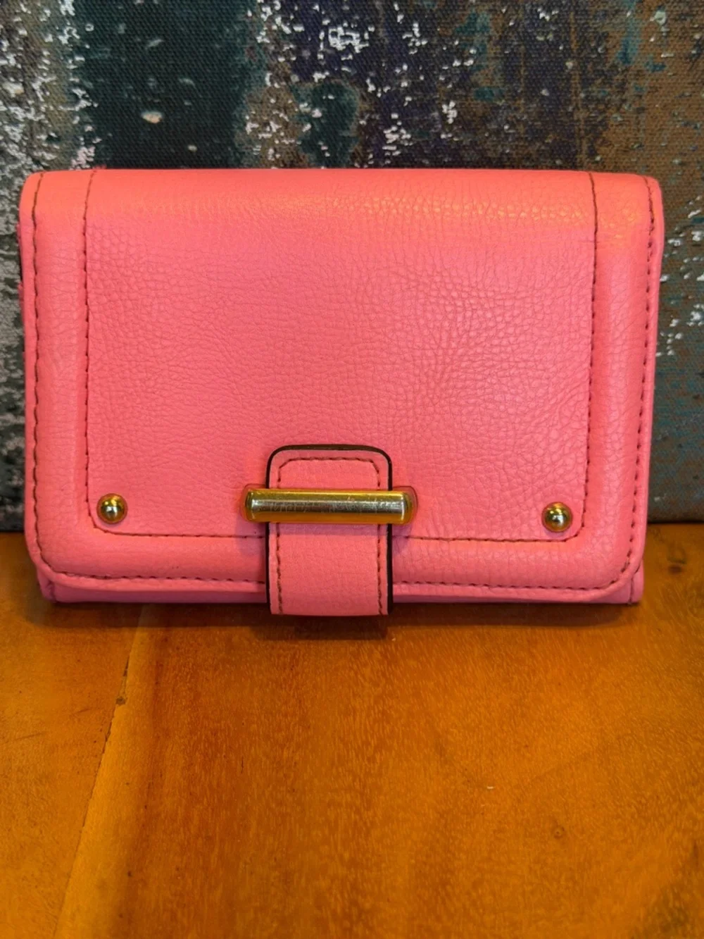 Barbiecore Pink Faux Leather Compact‎ Wallet Snap Closure  (VGUC)